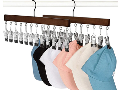  Closet Organization Versatile Wood Clips Hangers Hat Organizer for Legging