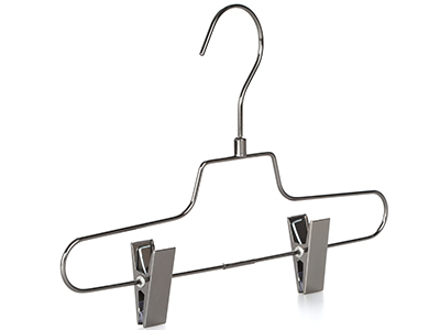  New Arrival Premium wire metal skirt hanger with clips for Kids