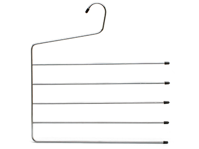  Wholesale Metal Pants Hangers Metal 5 Tier Wire Open Pants Hanger Multifunctional Uses Rack Organizer for Trousers