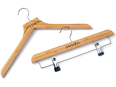  Custom High Quality Eco-Friendly Bamboo Wood Clothes Hangers for Apparel