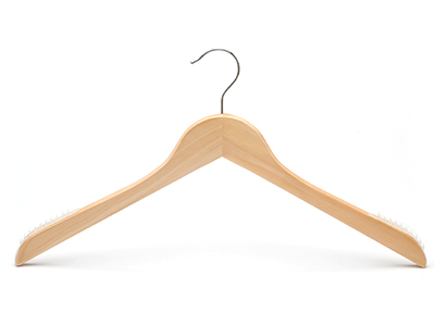  Smooth Finish Wooden Non Slip Coat Hangers for Clothes Jacket Shirt