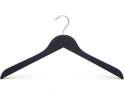  Luxury wooden material black velvet flocked shirt coat hangers