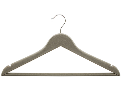 Velvet Hangers: Black Velvet Flocked Wood Top Hanger