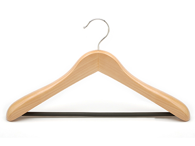  Coat Hanger Premium Customized Logo Wood Suit Hangers with Non Slip Pants Bar