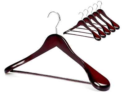  Premium Wood Suit Hangers Extra-Wide Shoulder Wooden Coat Hangers with Extra-Wide Shoulder