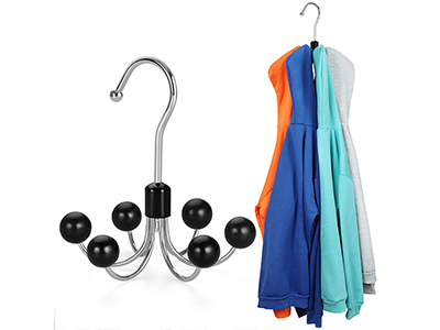 360 Degree Rotatable 6 Claws Closet Organizer Wood Hanger